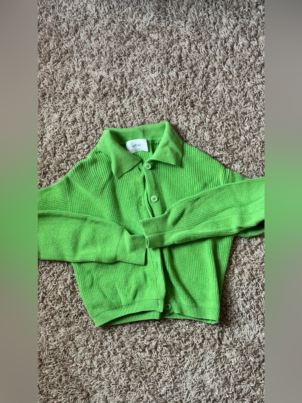 Aritzia Wilfred Cropped Polo Cardigan in Size S